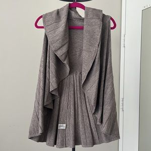Taupe Open Front Cardigan Short Sleeve (size S)